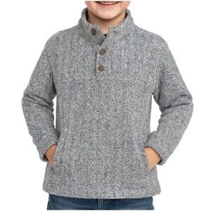 Properly Tied Upland Gray Herringbone Pullover 4T